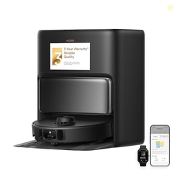 Mova P50 Pro Ultra Robot Vacuum and Mop, 19,000Pa Suction with Anti-Tangle Brush, Removable & Liftable Mop for Carpet & Floor, 167 Mop & Washboard Self Drying & Cleaning, Auto Empty & Refill, Black