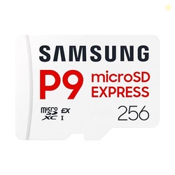Samsung P9 Express microSD Express Card, 256GB microSDXC Memory Card, Up to 800 MB/s, for Nintendo-Switch  2, (MB MK256T/AM)