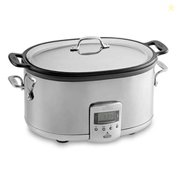 ALL-CLAD STAINLESS STEEL ELECTRIC SLOW COOKER 7-QUART, PROGRAMMABLE LCD TIMER, ALUMINUM INSERT, SLOW COOKERS, SMALL KITCHEN APPLIANCES, SILVER