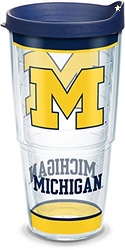 Tervis Made in USA Double Walled University of Michigan UM Wolverines Insulated Tumbler Cup Keeps Drinks Cold & Hot, 24oz, Tradition