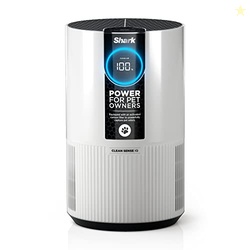 Shark Air Purifier for Home, Clean Sense, for Bedroom, Nursery, Home Office, Dorm, HEPA-Exceeding Filter, Captures Pollutants, Pet Dander, Dust, Odor, Smoke, and More, HP102PET, White