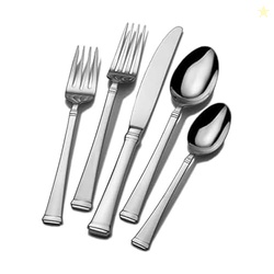 Mikasa Harmony 65-Piece Flatware Set for 12, 18/10 Stainless Steel Silverware with Forks, Knives, Spoons, and Serving Utensils, Elegant Design