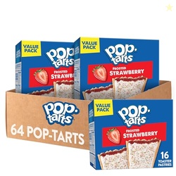 Pop-Tarts Toaster Pastries, Breakfast Foods, Kids Snacks, Value Pack, Frosted Strawberry (64 Pop-Tarts)