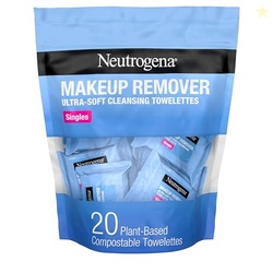 Neutrogena Makeup Remover Wipes Singles, Individually Wrapped, Daily Facial Cleanser Towelettes, Gently Removes Oil & Makeup, Alcohol-Free, 20 ct