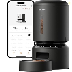 PETLIBRO AUTOMATIC CAT FEEDER, 5G WIFI AUTOMATIC DOG FOOD DISPENSER WITH FRESHNESS PRESERVATION, 5L TIMED PET FEEDER WITH LOW FOOD SENSOR, UP TO 10 MEALS PER DAY, GRANARY BLACK