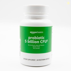 Amazon Basics Probiotic, 5 Billion CFU, No Artificial Colors & Flavors, Gluten-Free, 60 Vegetarian Capsules (Previously Solimo)