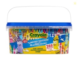 Crayola Crayon Tub - Limited Edition Colors (288ct), Bulk Coloring Crayons for Kids, Stocking Stuffers for Kids, Holiday & Christmas Gifts for Toddlers, Ages 3+