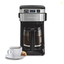 HAMILTON BEACH 12 CUP PROGRAMMABLE COFFEE MAKER, FRONTFILL DRIP COFFEE MAKER