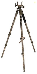BOG DEATHGRIP REALTREE EXCAPE CAMO TRIPOD WITH DURABLE ALUMINUM FRAME, LIGHTWEIGHT, STABLE DESIGN, BUBBLE LEVEL, ADJUSTABLE LEGS, AND HANDS-FREE OPERATION FOR HUNTING, SHOOTING, AND OUTDOORS