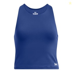 Under Armour Girls Motion Crop Tank Top, (432) Tech Blue / / White, X-Large