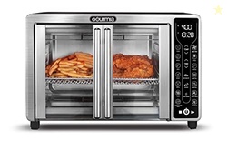 Gourmia French Door Air Fryer  25 Qt Large Capacity Convection Oven, Fryfroce 360, Digital Display with 17 Cooking Presets, Bake, Toast, Roast, Dehydrate, Fits 12 Pizza