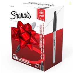 Sharpie Permanent Markers, Fine Point, Black, 40 Count - Quick Drying, Bulk Set for Classroom, Poster Boards, Office, Home, Teacher Supplies