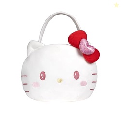 Jazwares Costume Play Hello Kitty Official Heart Pail Accessory - 12-Inch Embroidered Treat Pail with Character Design and Carry Handle