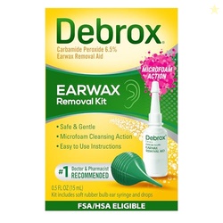 Debrox Ear Wax Removal Kit, Bulb Syringe & 0.5 Fl Oz Ear Wax Removal Drops with Carbamide Peroxide