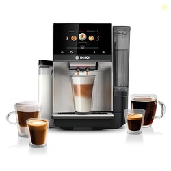 BOSCH 800 SERIES FULLY AUTOMATIC ESPRESSO AND COFFEE MACHINE  36 DRINKS WITH COFFEE WORLD, COLD BREW, DOUBLE CUP, INTEGRATED MILK CONTAINER, SMART FEATURES, IN STAINLESS STEEL TQU60703