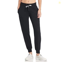 DKNY Fleece Joggers, Light Sweatpants for Women, Black, Large