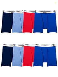 Fruit of the Loom Men's Active Cotton Blend Lightweight Boxer Briefs, Assorted Colors (8 Pack), Medium