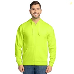 Fruit of the Loom Men's Eversoft Fleece Hoodies (Regular & Big Man), Full Zip - Safety Green, Medium