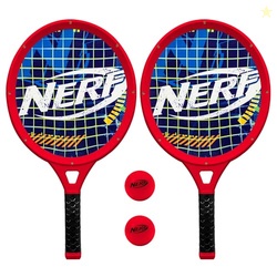NERF Foam Tennis Set for Kids - 2 Player Kids Tennis Set - Jumbo Rackets and Foam Ball - Indoor Toy - (2) Rackets and Balls Included