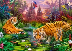 WONDER FORGE TIGER FAMILY 1000 PIECE JIGSAW PUZZLE FOR ADULTS | UNIQUE, PERFECTLY-FITTING PIECES | FUN, VIBRANT IMAGERY | AMAZON EXCLUSIVE