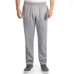 Fruit of the Loom Men's Eversoft Fleece Open Bottom Sweatpants with Pockets, Relaxed Fit, Moisture Wicking, Breathable, Grey Heather, X-Large