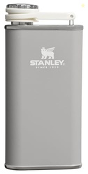 Stanley Classic Easy Fill Wide Mouth Flask 8 oz | Leakproof Hip Flask | Hinge Connected Never Lose Cap | Insulated Stainless Steel Liquor Container | BPA-Free | Ash