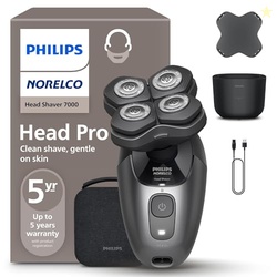 PHILIPS NORELCO HEAD SHAVER PRO 7000 SERIES - SKULL SHAVER FOR MEN AND WOMEN, 360 FLEXING HEAD & COMFORTCUT BLADES FOR CLEAN SHAVE, GENTLE ON SKIN, MODEL HS7980/40