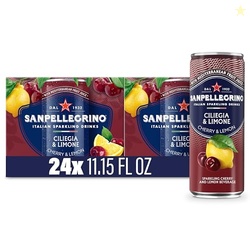 Sanpellegrino Italian Sparkling Drink Ciliegia and Limone, Sparkling Cherry and Lemon Beverage, 24 Pack