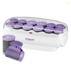 Conair Hot Rollers for Long, Medium & Short Hair, 12 Ceramic Flocked 1-Inch and 1-Inch Heated Hair Rollers with Clips, Hot Curlers for Women, Volume & Curls, Amazon Exclusive