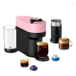 NESPRESSO VERTUO POP+ COFFEE AND ESPRESSO MAKER BY DE'LONGHI WITH MILK FROTHER, CANDY PINK