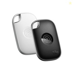 Tile by Life360 Pro - Powerful Bluetooth Tracker, Key Finder and Item Locator for Keys Bags, and More. Both iOS and Android Compatible. Phone Finder. 2-Pack (Black/White)
