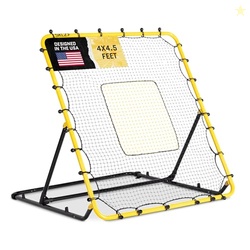 SKLZ Fielding Trainer - Baseball & Softball Pitch-Back Rebound Net - Ground, Line Drive & Fly Ball Return Settings - 4 x 4.5-Foot Steel Frame, UV & Weather Resistant Bungee Net, Easy-Fold Design