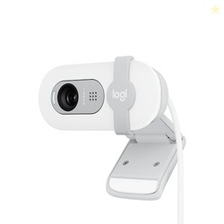 Logitech Brio 100 Full HD 1080p Webcam for Meetings, Streaming, Desktop, Laptop, PC - Built-in Mic, Shutter, Works with Zoom, Microsoft Teams, Nintendo Switch 2s New GameChat Mode-Off -White