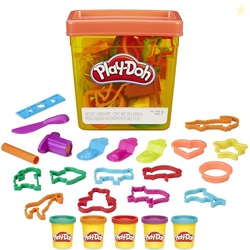 PLAY-DOH FUN TUB SET, 19 ACCESSORIES & REUSABLE STORAGE CONTAINER, PRESCHOOL TOYS, KIDS ARTS & CRAFTS, CHRISTMAS STOCKING STUFFER GIFTS, AGES 3+ (AMAZON EXCLUSIVE)