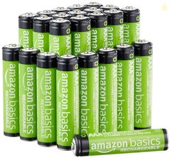 AMAZON BASICS 24-PACK RECHARGEABLE AAA NIMH PERFORMANCE BATTERIES, 800 MAH, 1.2V, RECHARGE UP TO 1000X TIMES, PRE-CHARGED