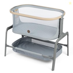 Maxi-Cosi Iora Baby Bassinets Bedside Sleeper, Portable Bassinet, Infant Bedside Sleeper Crib, Height Adjustable, Breathable Mesh, Large Storage Basket, Classic Slate