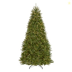 NATIONAL TREE COMPANY 9 FT PRE-LIT DUNHILL FIR ARTIFICIAL CHRISTMAS TREE, 900 CLEAR LIGHTS, 4,026 TIPS, POWERCONNECT, INCLUDES STAND, GREEN