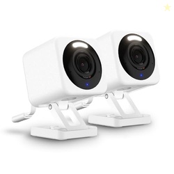 WYZE CAM V4 (LATEST MODEL), 2.5K AI SECURITY CAMERA, INDOOR/OUTDOOR CAMERAS FOR HOME SECURITY, BABY MONITOR & PET CAMERA, COLOR NIGHT VISION, NO SUBSCRIPTION REQUIRED, FREE EXPERT HELP (2 PACK)