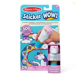 MELISSA & DOUG STICKER WOW! 24-PAGE ACTIVITY PAD AND STICKER STAMPER, 300 STICKERS, ARTS AND CRAFTS FIDGET TOY COLLECTIBLE CHARACTER  UNICORN CREATIVE PLAY TRAVEL TOY FOR GIRLS AND BOYS 3+