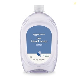 AMAZON BASICS GENTLE & MILD CLEAR LIQUID HAND SOAP REFILL, TRICLOSAN-FREE, 50 FLUID OUNCES, 1-PACK (PREVIOUSLY SOLIMO)