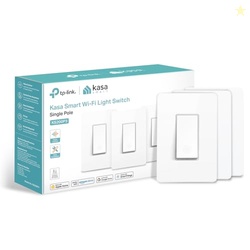 KASA SMART KASA APPLE HOMEKIT SMART LIGHT SWITCH KS200P3, SINGLE POLE, NEUTRAL WIRE REQUIRED, 2.4GHZ WI-FI LIGHT SWITCH WORKS WITH SIRI, ALEXA & GOOGLE HOME,UL CERTIFIED, NO HUB REQUIRED,WHITE, 3-PACK