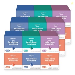 Amazon Basics Facial Tissue with Lotion, 2-Ply, 1350 Count (18 Packs of 75), (Packaging May Vary)