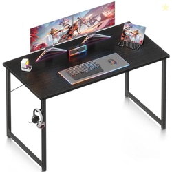 ODK 48 Inches Computer Desk for Small Spaces, Study Table for Home Office, Writing Desk with Headphone Hooks, Black