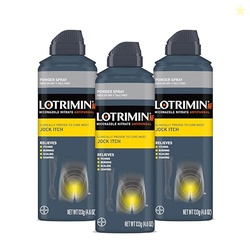 Lotrimin AF Jock Itch Powder Spray, Miconazole Nitrate 2% - Treatment of Most Itch, 4.6 Ounces (133 Grams) Spray Can (Pack 3)