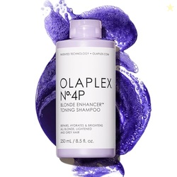 Olaplex N. 4P Blonde Enhancer Purple Toning Shampoo: Neutralizes Brassiness & Strengthen | Repairs Damages & Hydrates Hair| For Coily, Curly, Straight, and Wavy, 250 mL / 8.5 Fl. Oz.