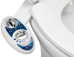 LUXE Bidet NEO 185 - Dual Nozzle, Self-Cleaning, Non-Electric Bidet Attachment for Toilet Seat, Adjustable Water Pressure, Rear & Feminine Wash (Blue)