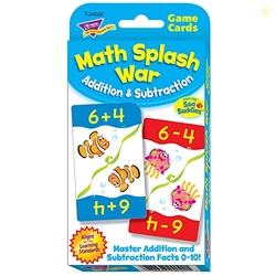 Trend Math Splash War Addition & Subtraction Challenge Cards Card Game