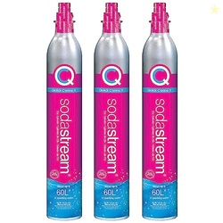 SODASTREAM CO2 GAS CARBONATION BUNDLE | 3X 60L QUICKCONNECT CYLINDERS, PINK CQC SYSTEM - NEVER RUN OUT OF CO2 AGAIN - COMPATIBLE WITH TERRA, ART, AQUA FIZZ, E-TERRA, E-DUO, ENSO AND GAIA