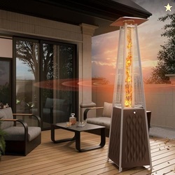 EAST OAK 48,000 BTU Pyramid Patio Heater, Quartz Glass Tube Propane Outdoor Heater with Wheels, Triple Safety Protection, 2025 Upgrade for Home, Backyard & Commercial Spaces, Bronze