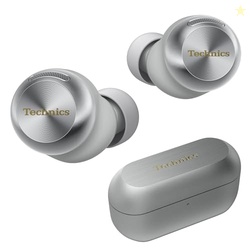 Technics Reference Class Hi-Fi Wireless Earbuds, Dolby Atmos with Head Tracking, Adaptive Noise Cancelling, 3 Device Multipoint, 10-hr Battery, Wireless Charging, Improved Fit - EAH-AZ100-S (Silver)